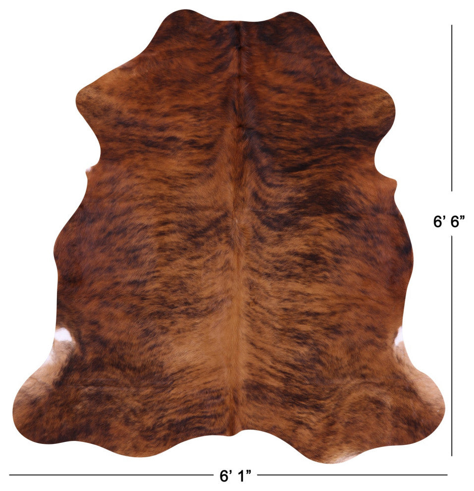 Brindle Natural Cowhide Rug 6' 6" X 6' 1" C1875