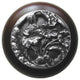 Hibiscus Walnut Wood Knob, Antique-Style Pewter