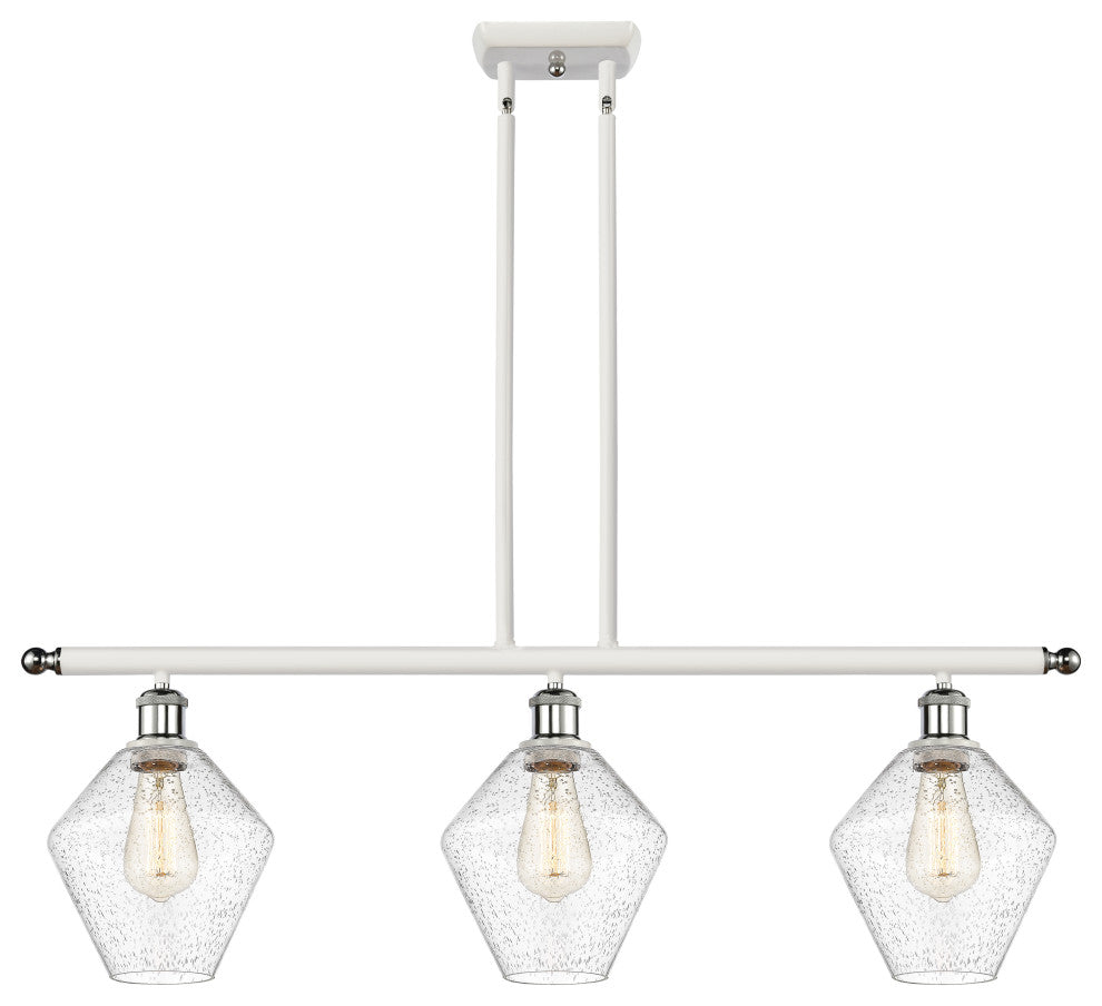 Innovations 516-3I-WPC-G654-8 3-Light Island Light, White, Polished Chrome