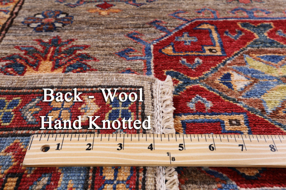 3' 10" X 5' 10" Super Kazak Hand Knotted Wool Rug Q7507