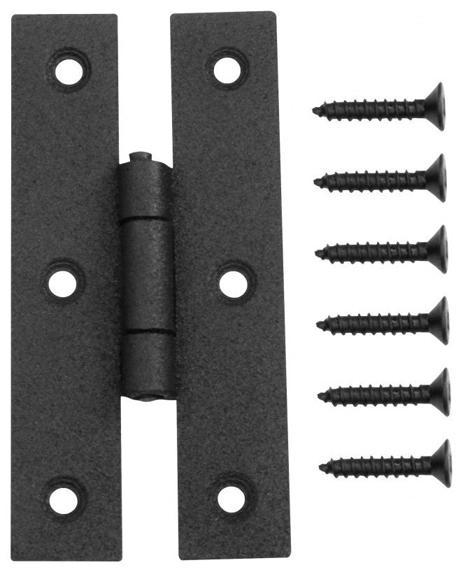 Cabinet Hinge Black Wrought Iron Hinge H Flush 3'' H Pack of 20