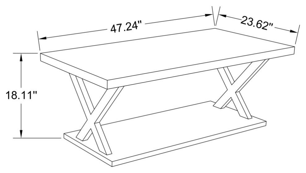 Double-Layer X Coffee Table With Storage