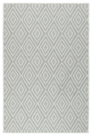 Dash & Albert Diamond Platinum/White Machine Washable Rug, White, 2'6" x 8'