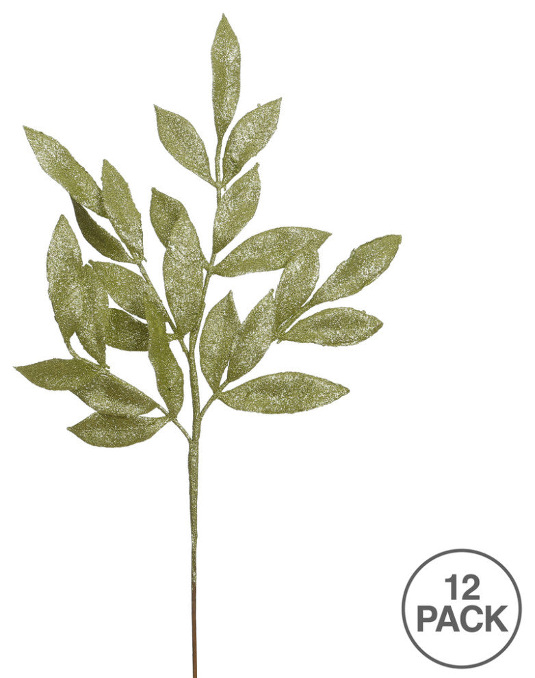 Vickerman L152913 22" Lime Glitter Bayleaf Artificial Christmas Spray