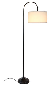 Brightech Nora LED Floor Lamp Arched Standing Lamp, Drum Shade, Black