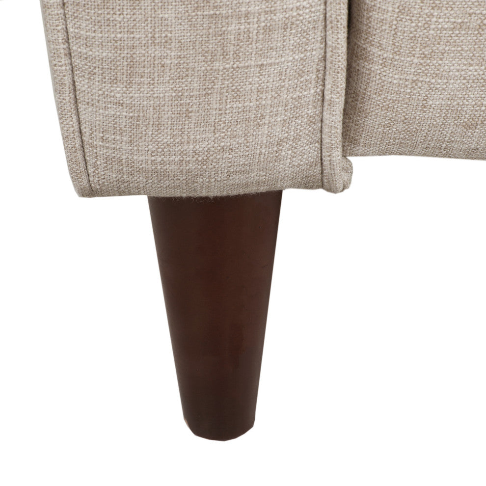 Manville Tufted Loveseat Pushback Recliner, Wheat/Dark Espresso, Fabric