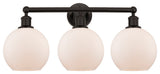 Athens 3-Light 26" Bath Vanity Light, Oil Rubbed Bronze, Matte White