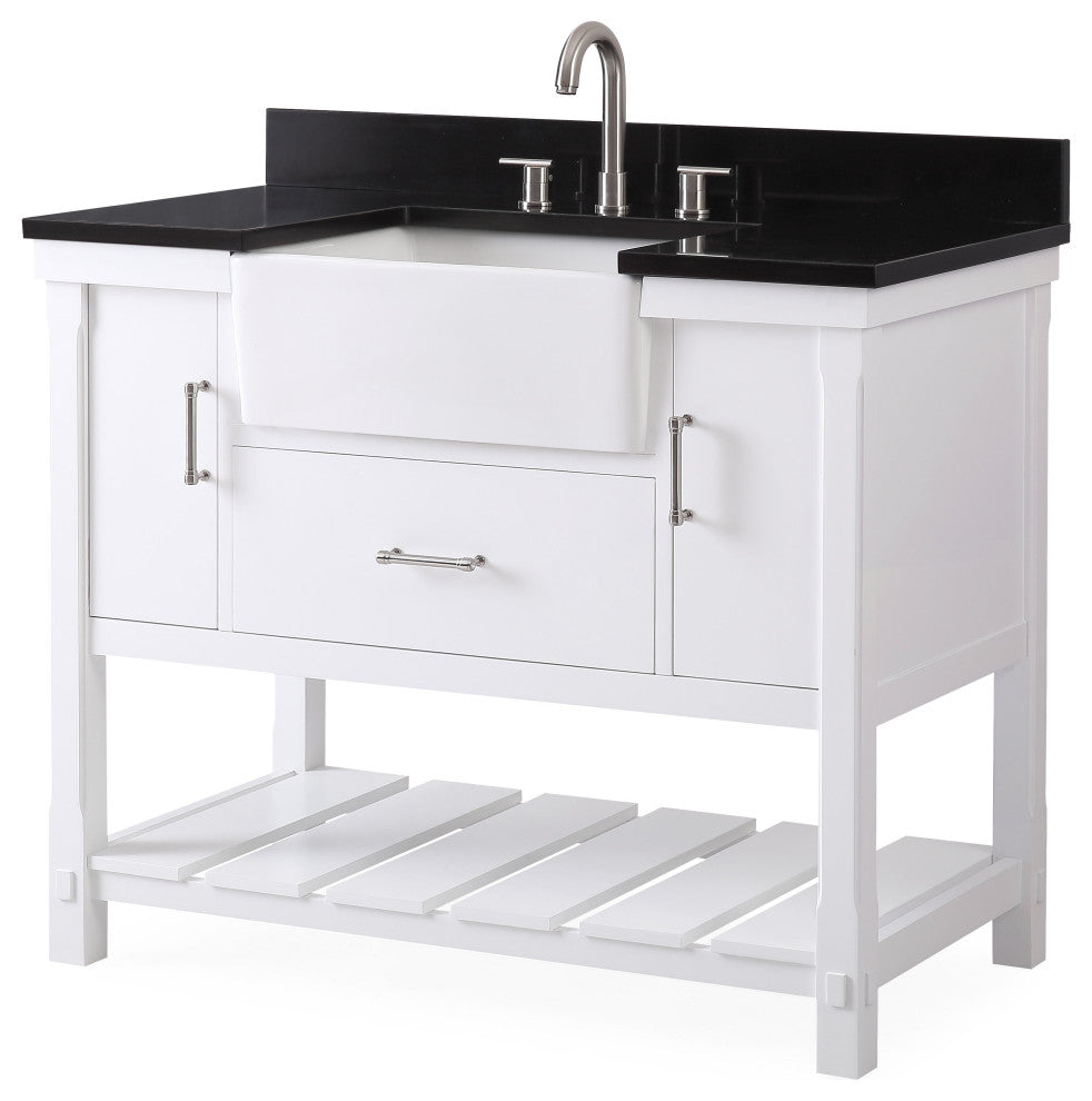 42" Kendia Farmhouse Sink Bathroom Vanity GD-7042-WT42-GT