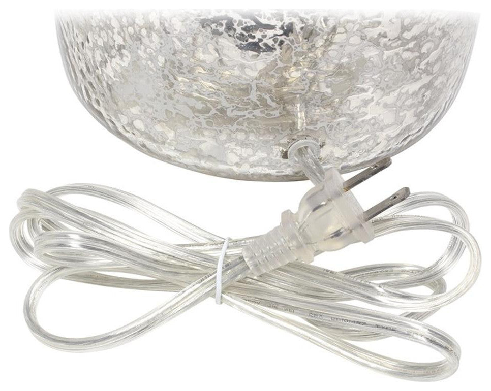Elegant Designs Textured Glass Table Lamp, Mercury