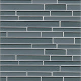 12"x13" Manhattan Gloss/Matte Random Interlocking Glass Mosaic, Subway