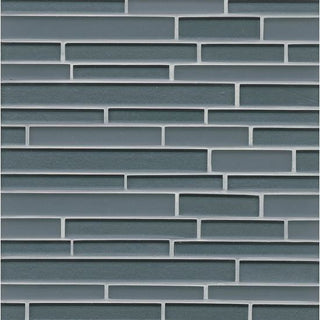 12"x13" Manhattan Gloss/Matte Random Interlocking Glass Mosaic, Subway