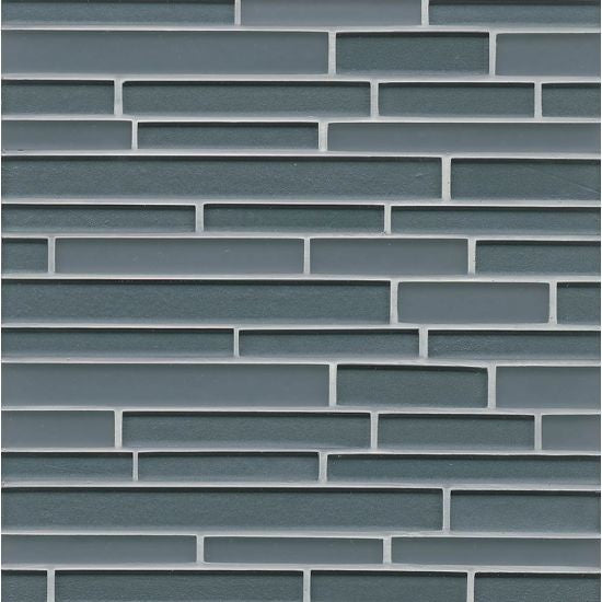12"x13" Manhattan Gloss/Matte Random Interlocking Glass Mosaic, Subway