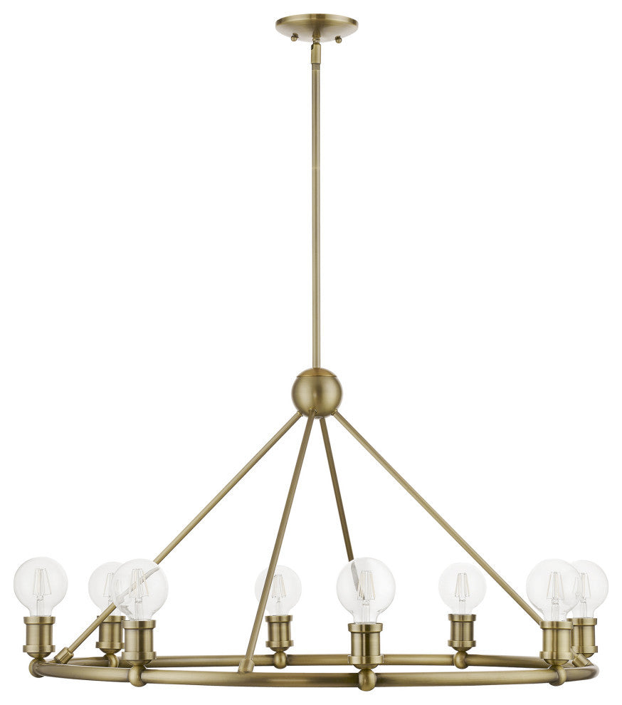 Lansdale 8 Light Antique Brass Chandelier