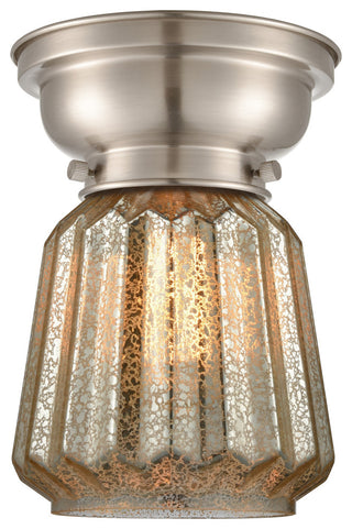 Chatham 1-Light Flush Mount, Brushed Satin Nickel, Mercury