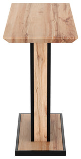 Modern MDF/Metal Console Table, Natural/Black
