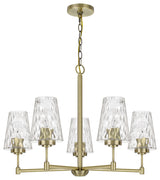21" Metal Chandelier, Antique Brass