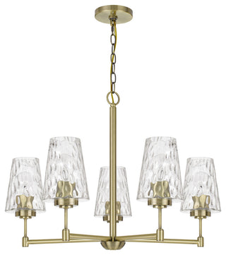 21" Metal Chandelier, Antique Brass