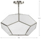 Latham Collection 18" 3-Light Convertible Semi-Flush Mount Light, Brushed Nickel
