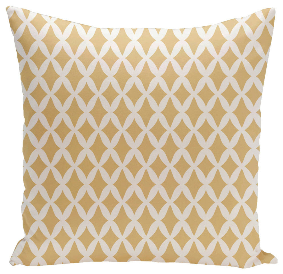 Holiday Brights Collection Geometric Pillow, Glow, Yellow, 26"x26"