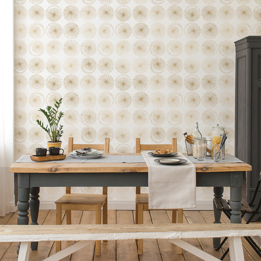 Goodbye Moon Metallic Gold Peel and Stick Wallpaper