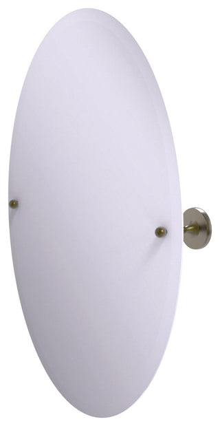 Shadwell Frameless Oval Beveled Edge Tilt Mirror, Antique Brass