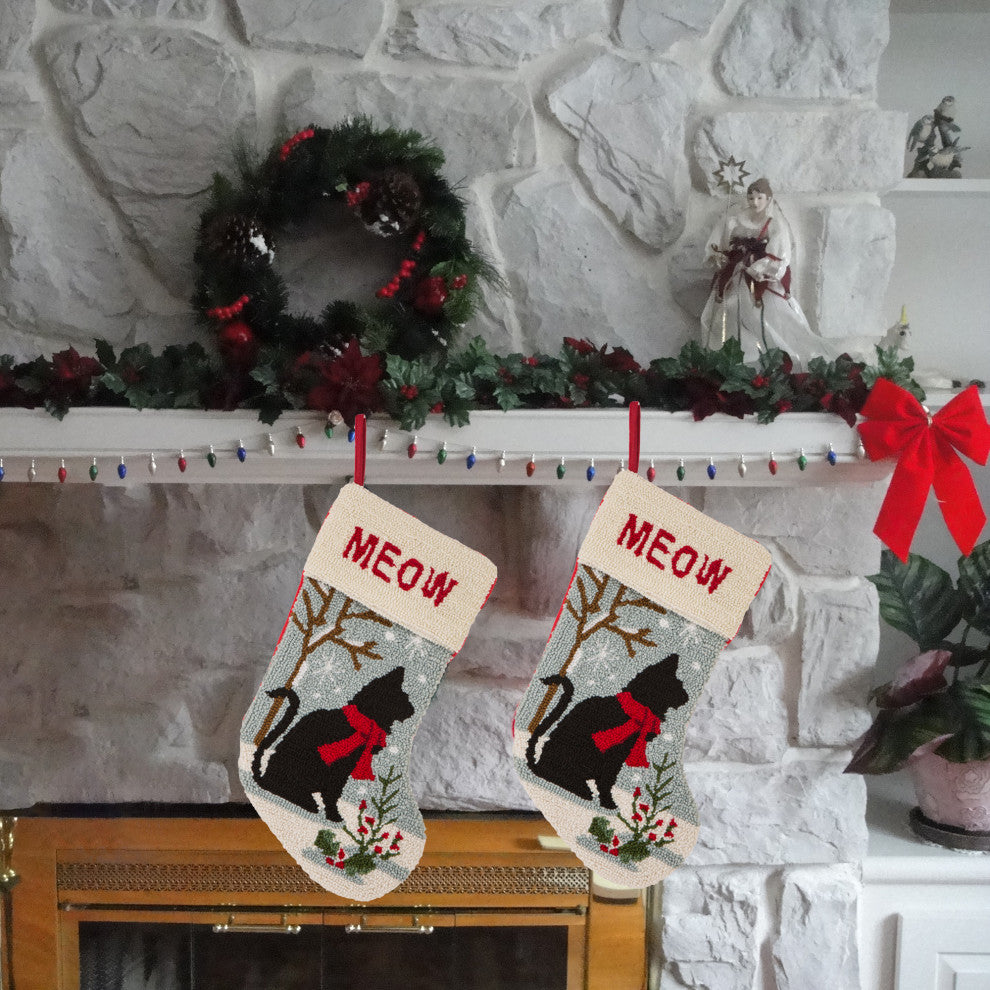 2-Pack 20"L Hooked Stocking, Cat