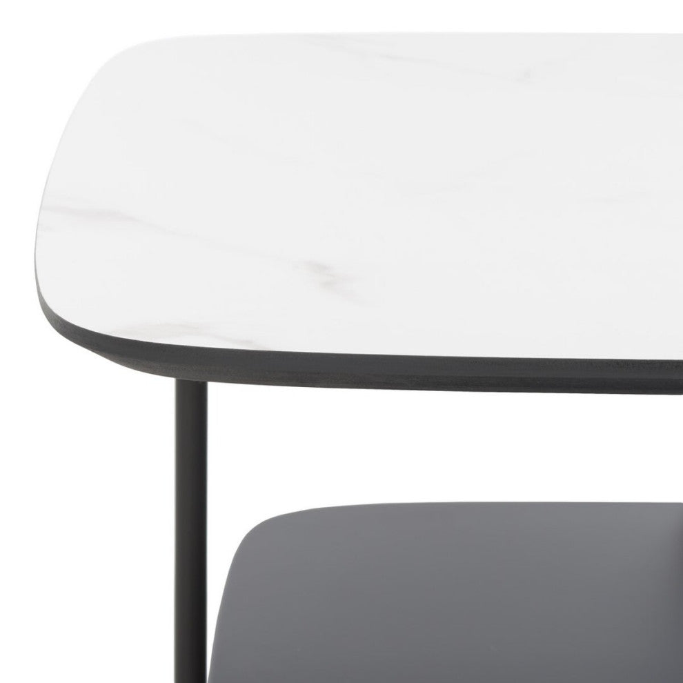 Safavieh Anzia Coffee Table, White Marble/Black