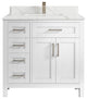 Cambridge 36 Center Sink Bath Vanity in White 1.5" Calacatta Laza