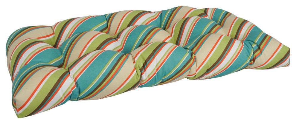 42"X19" U-Shaped Patterned Polyester Tufted Settee/Bench Cushion, Browning Opal