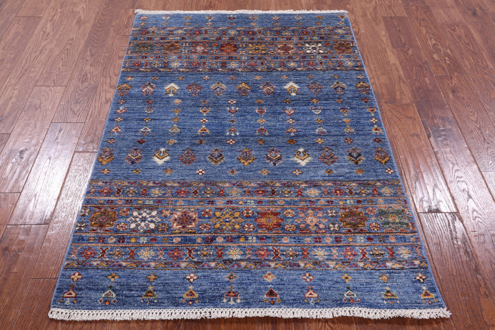 3' 5" X 5' 1" Khorjin Super Kazak Handmade Wool Rug Q10026