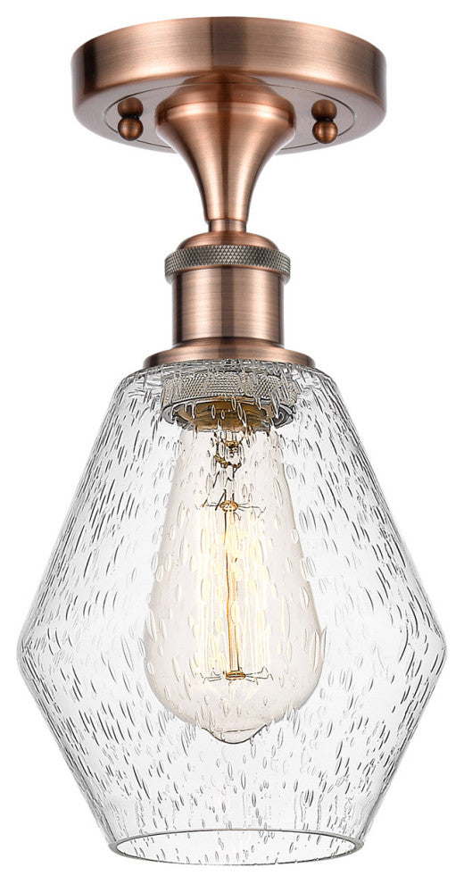 Innovations 516-1C-AC-G654-6 1-Light Semi-Flush Mount, Antique Copper