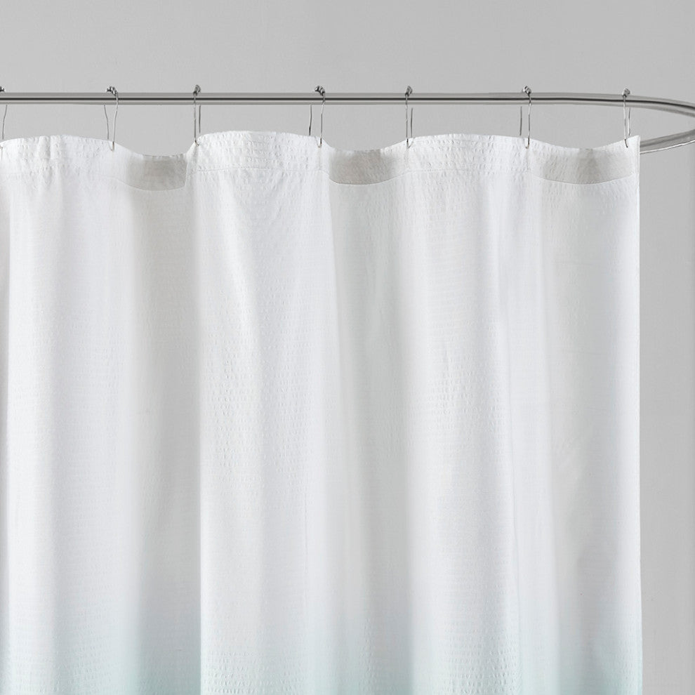 Madison Park Ara Ombre Printed Seersucker Shower Curtain