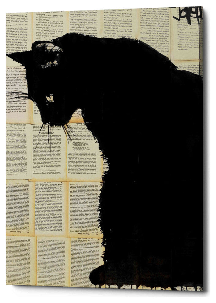 Epic Graffiti "Cat Black" by Loui Jover, Giclee Canvas Wall Art, 12"x16"