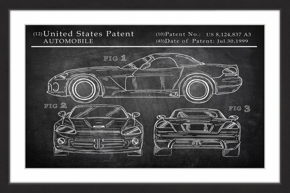 "Sports Car Design" Framed Painting Print, 18"x12"