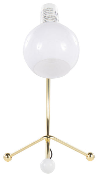 Eileen Task Lamp, Gold Metal, White Plastic