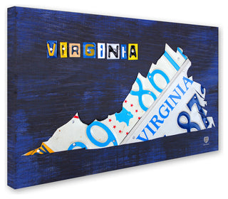 "Virginia License Plate Map" Canvas Art by Design Turnpike