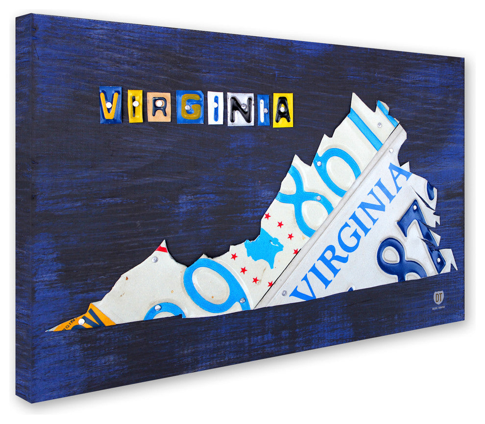 "Virginia License Plate Map" Canvas Art by Design Turnpike