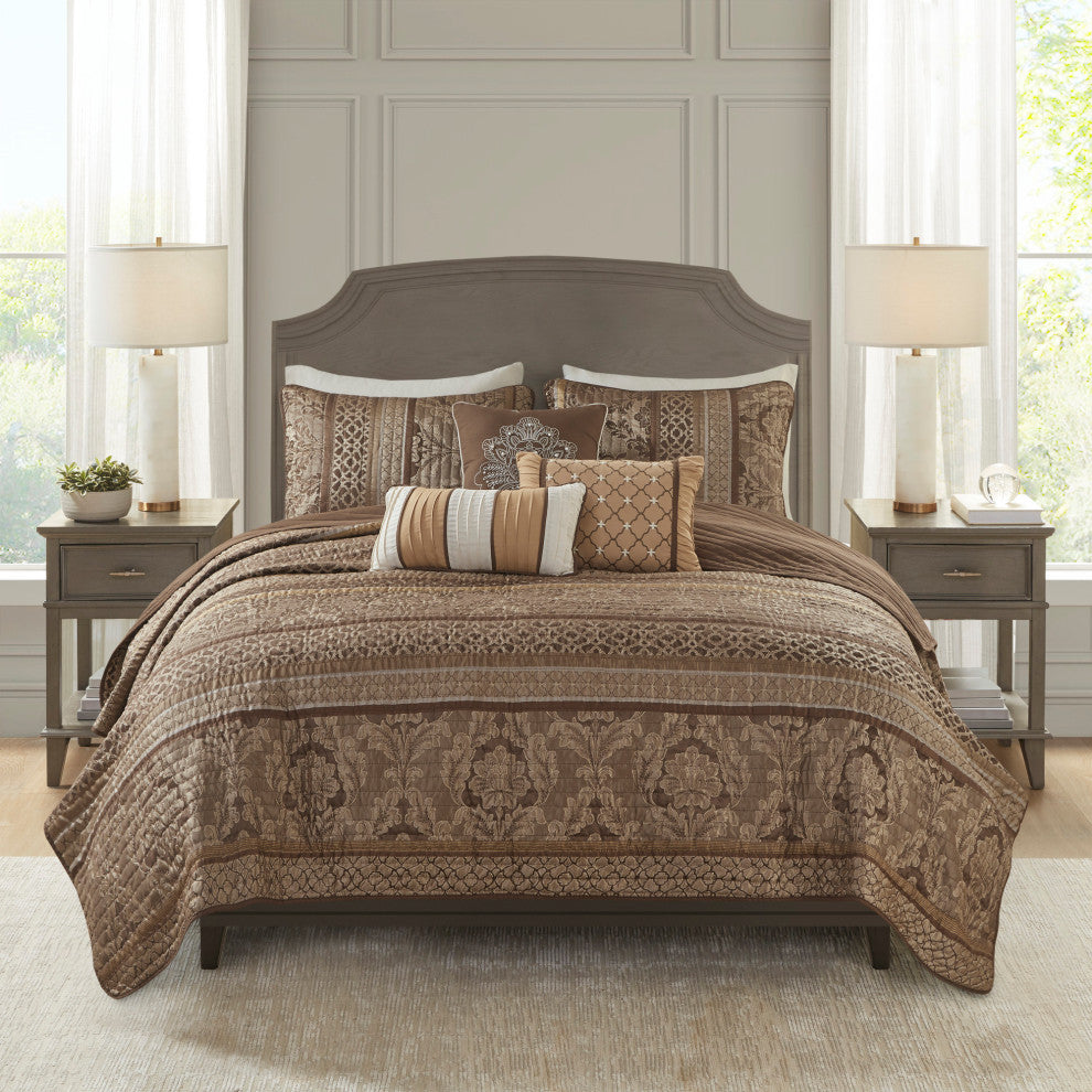Madison Park Jacquard Coverlet 6-Piece Set, King