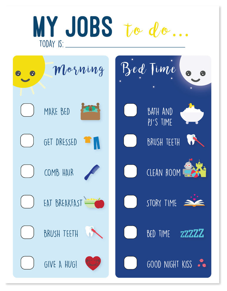 Routine Chart, My Jobs To Do Paper Print, 11"x14"
