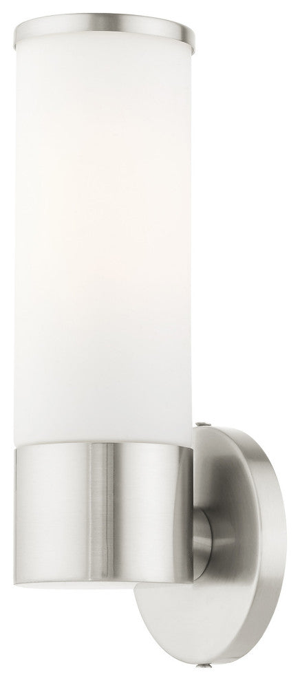 Brushed Nickel Contemporary, Minimal, Urban, Clean Vanity Sconce
