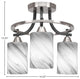 Paramount 3-Light Semi-Flush, Matte Black & Brushed Nickel, 4" Onyx Swirl