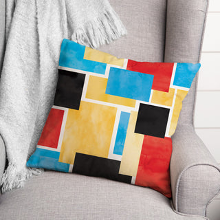 Colorful Primary Abstract II 18"x18" Spun Poly Pillow