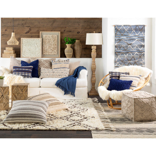 Surya Sherpa SHP-8000 2'x3' Rug, Dark Brown/Cream