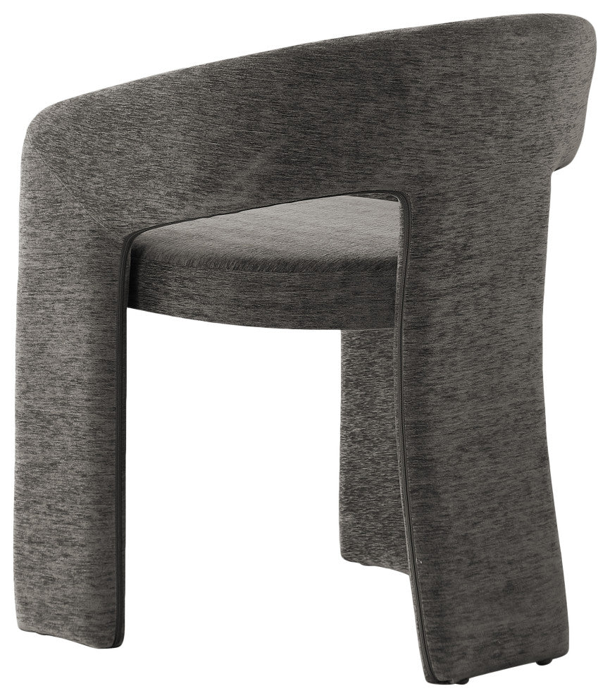Rendition Plush Fabric Upholstered Dining Chair, Grey