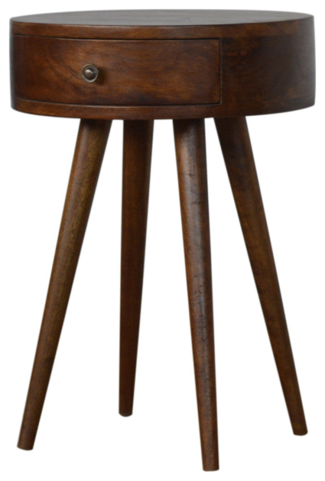 Nordic Chestnut Circular Nightstand
