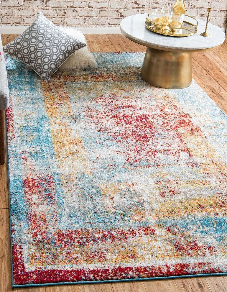 Unique Loom Multicolored Cavalli Rosso 5' 0 x 8' 0 Area Rug