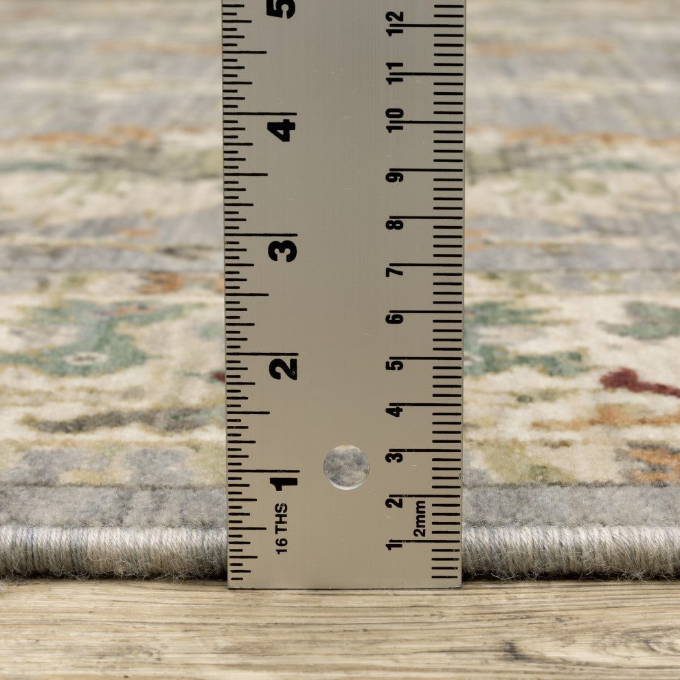 Leoness Oriental Indoor Area Rug, Grey, 2'6" X 12'