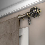 Tilly Curtain Rod, Antique Brass, 84-120"