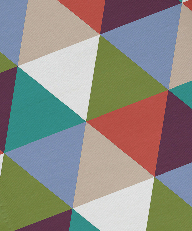 Triangles! Geometric Decorative Napkin, Green, Red, Set of 4