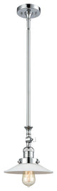Halophane 1-Light Mini Pendant, Polished Chrome, Matte White Halophane